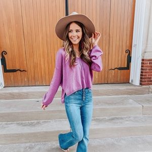 Berry Purple cropped Sweater